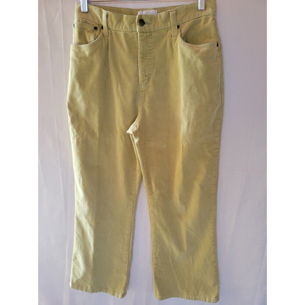 Chadwicks Straight Leg Stretch Cotton Corduroy Pants 12 Petite Powder Green